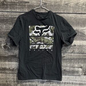 Fox Racing Black and Green Camo Men's Tee
